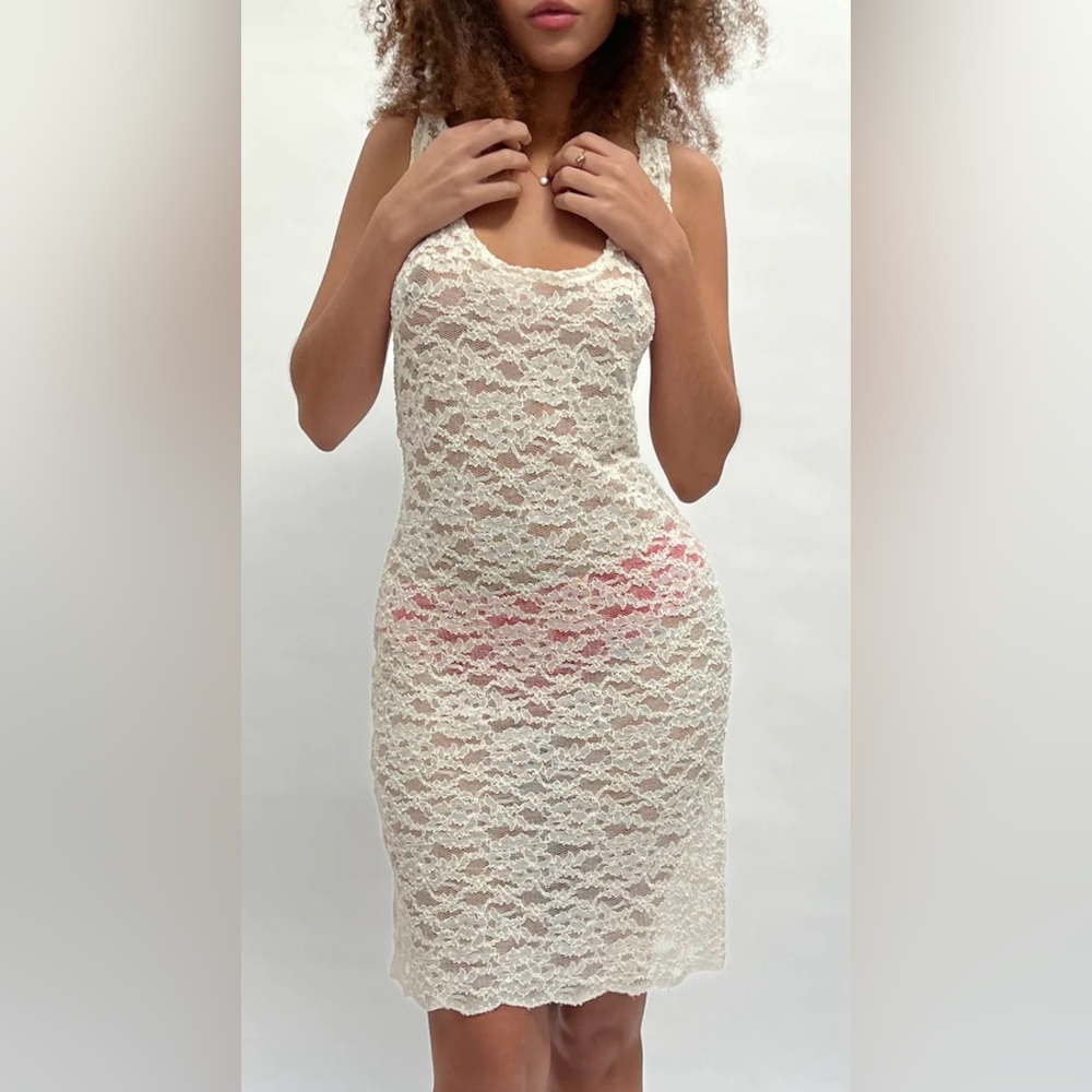 Victoria's Secret Vintage Gold Label‎ Lace Maxi Slip Dress-Size Small